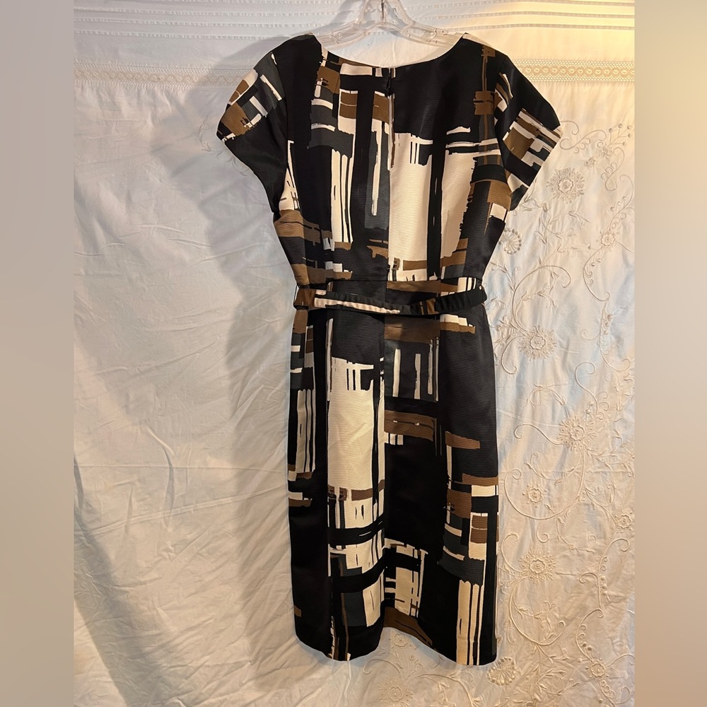 Apostrophe size 16 browns gorgeous dress sleeveless sliming colors looks new